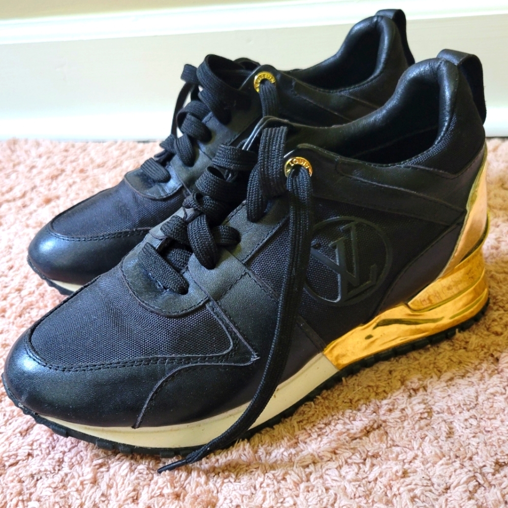 LV Black and Gold Sneakers 6.5/7